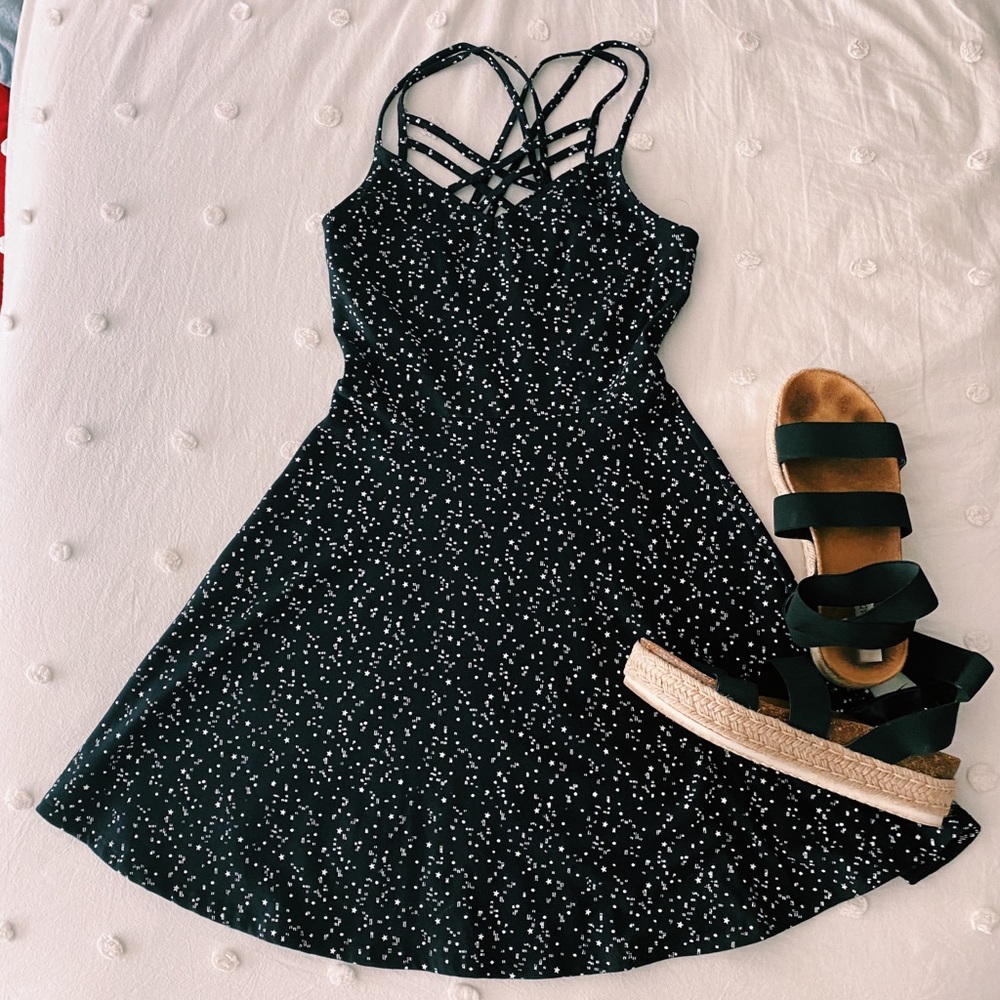 Black and White Speckled skater dress